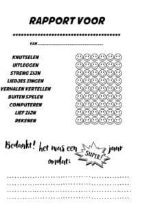 rapport voor de juf printable
